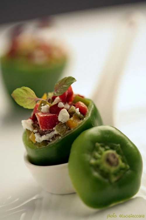 Raw :: Bell Peppers, Goaet Cheese and Shiso Rainbow Salad | Recipe & Styling: Orsola Ciriello Kogan | Photo: ©LuciaZeccara