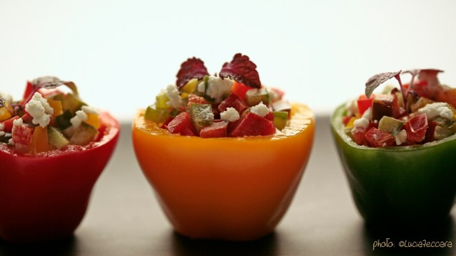 Raw :: Bell Peppers, Goaet Cheese and Shiso Rainbow Salad | Recipe & Styling: Orsola Ciriello Kogan | Photo: ©LuciaZeccara