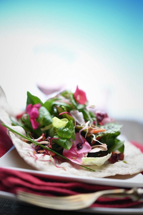 Flowers Rainbow Salad on Handmade Matzo Bread :: Nikon Day @ Sabatini Fotografia | Recipe and Styling: Orsola Ciriello Kogan | Photo: ©LuciaZeccara