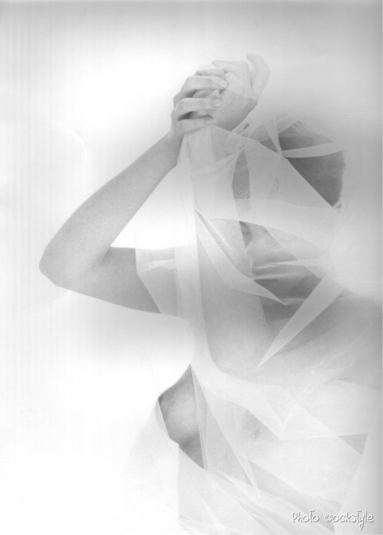 Veiled Woman | High Tone on Black and White photo paper | ©OrsolaCirielloKogan