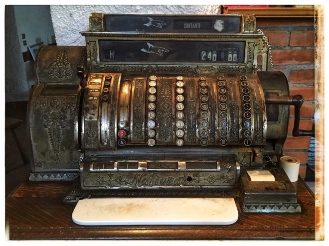 Vintage Cash Register, Pisoni Brothers Distillery | Postcards from Trento (Trentino Alto Adige) June 2019 | Photo: ©OrsolaCirielloKogan