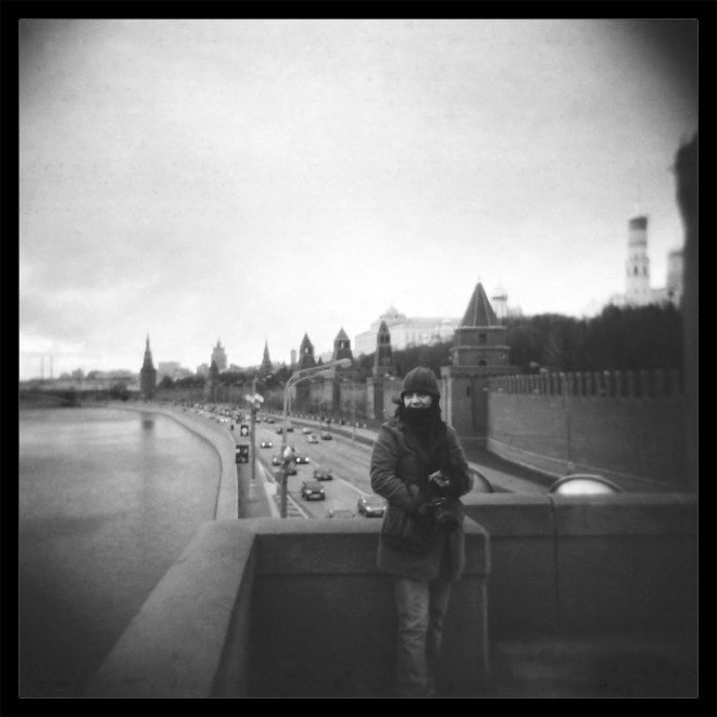 Hasselblad Collection: Lucia on a Moscow Bridge | Black & White Portrait ©OrsolaCirielloKogan