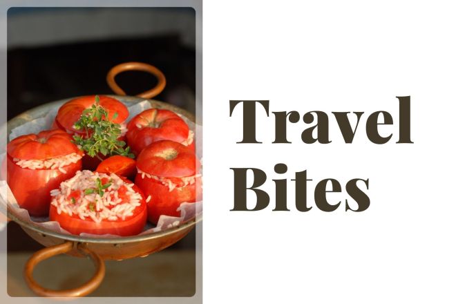 Travel Bites (cover): Rice stuffed tomatoes | Recipe, styling and photo ©OrsolaCirielloKogan
