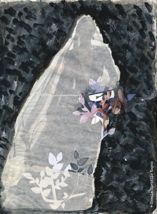 Up close and personal: "Lady on Black" Mixed Media Collage | ©OrsolaCirielloKogan