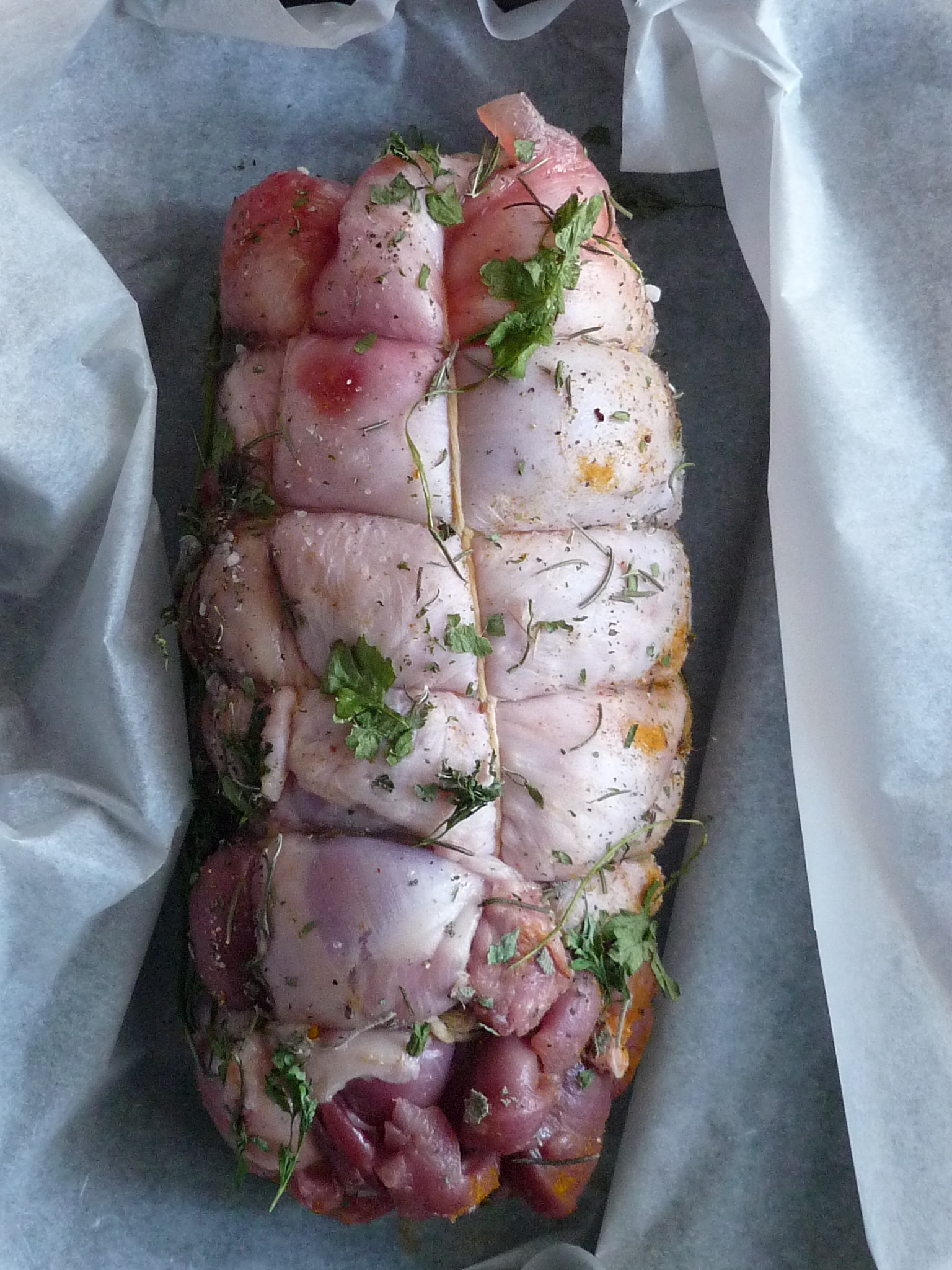 Turketta (turkey porchetta style) ready for oven | Recipe and photo ©OrsolaCirielloKogan