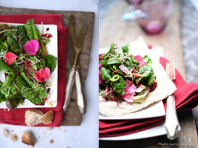 Crudo, Raw Food: Flowers salad | Recipe & styling Orsola Ciriello Kogan | ©LuciaZeccara