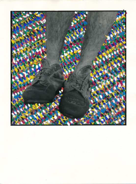Hasselblad Collection: Old Shoes | Tempera paint on Black & White print (120mm) ©OrsolaCirielloKogan