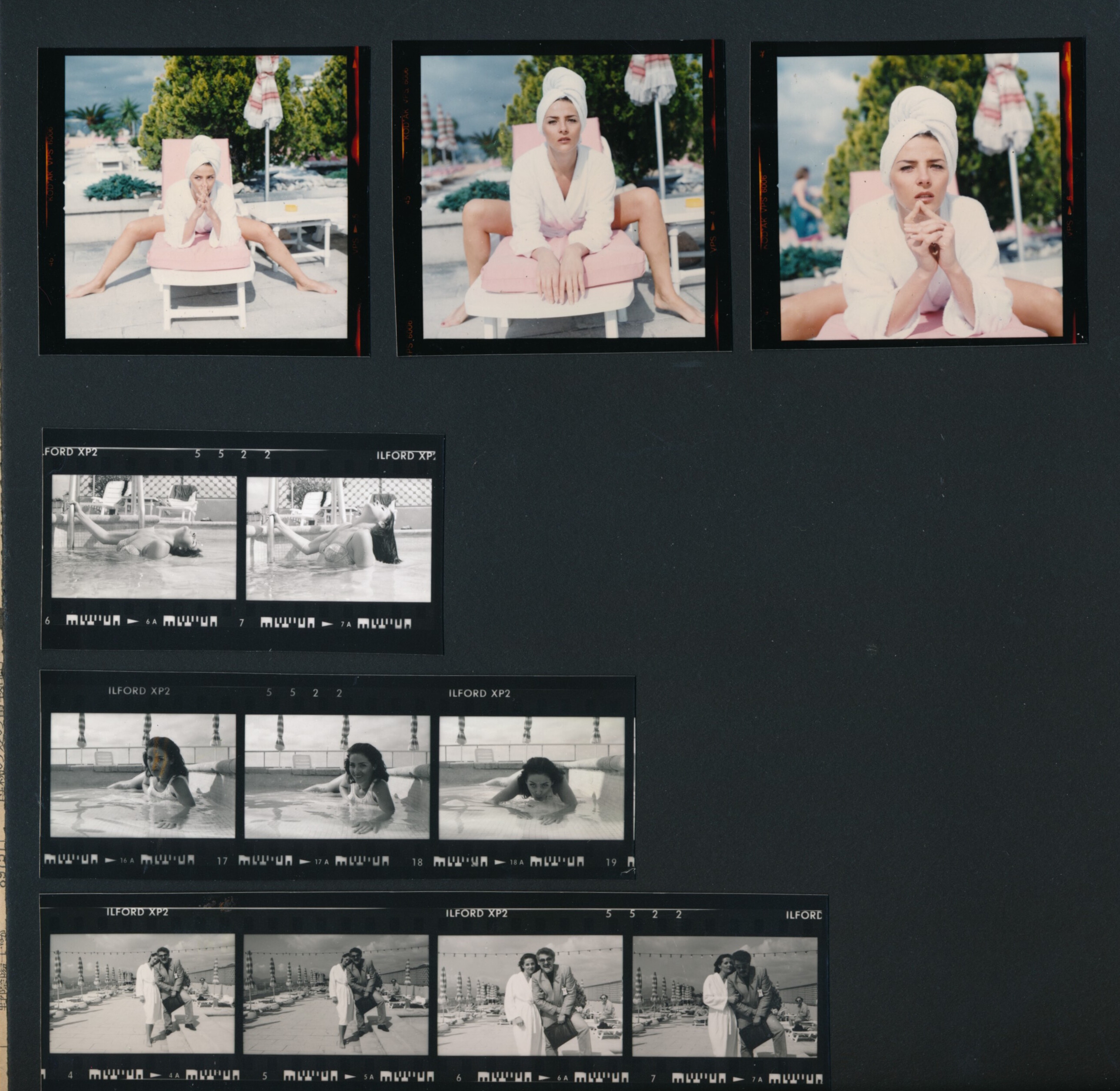 Vika, Cannes | Collage of portrait proof-sheets for Hasselblad and Black & White film ©OrsolaCirielloKogan